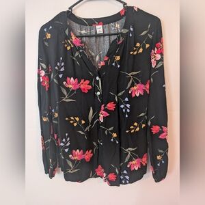 3 For $12 Clearance Old Navy Womens‎ Floral Long Sleeve Blouse